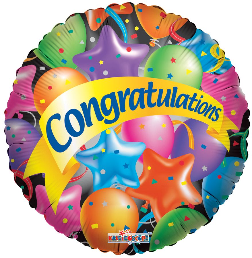 36" Festive Balloons Congratulations