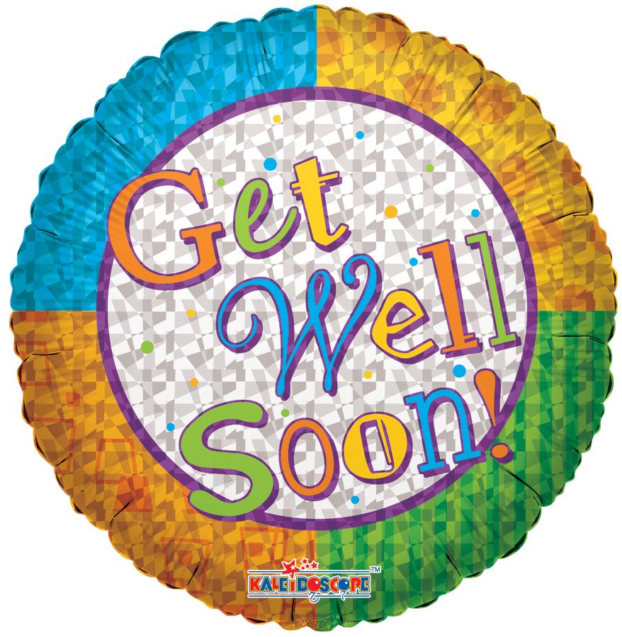 18" Get Well Color Wheel Balloon