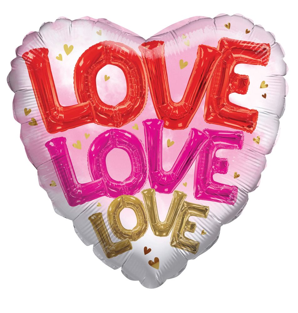 18" Love Love Love Balloon Letters
