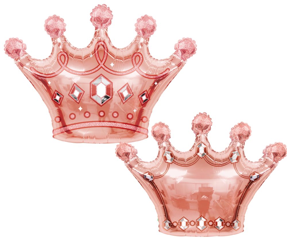 36" Royal Crown Rose Gold Balloon