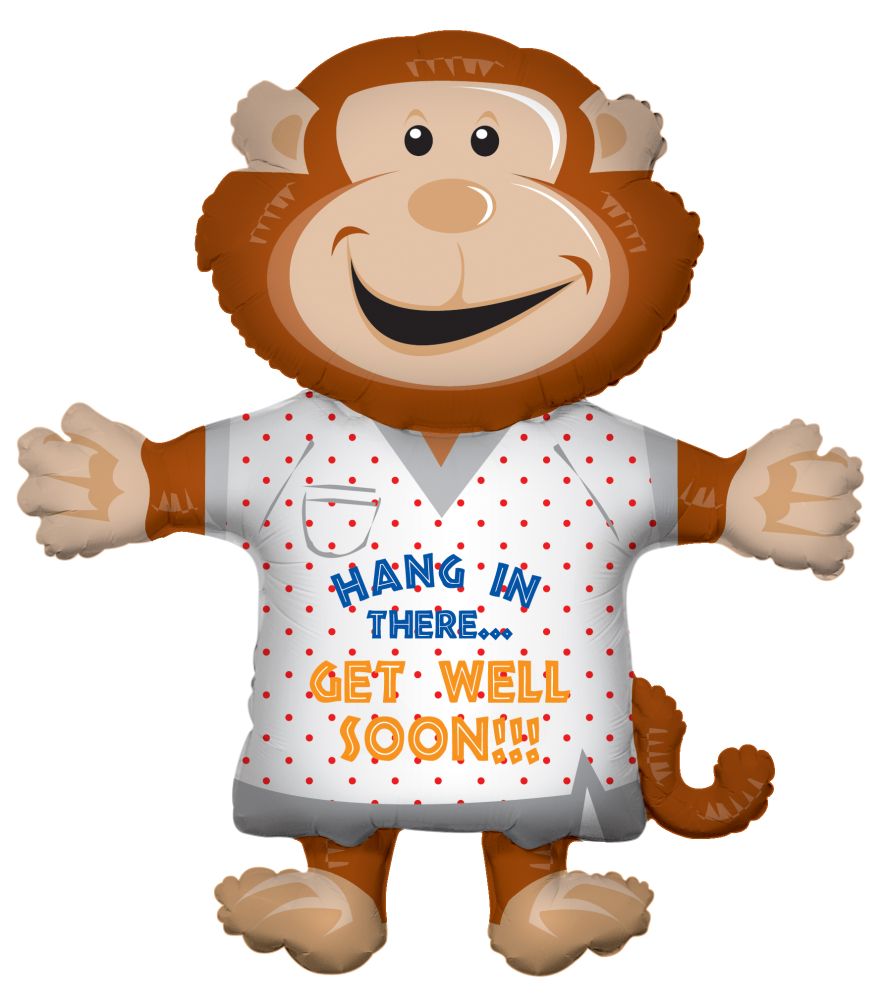 36" Monkey Get Well Balloon
