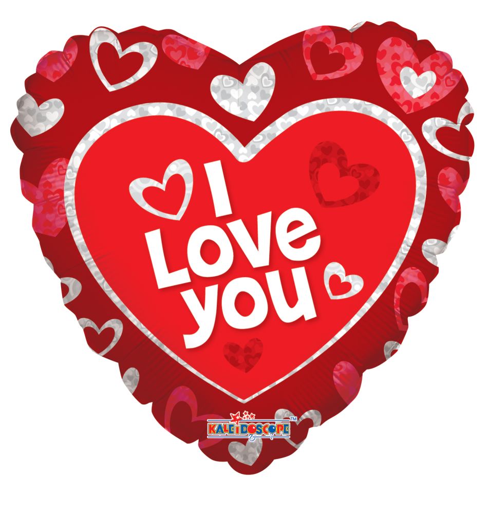 18" I Love You Floating Hearts Balloon