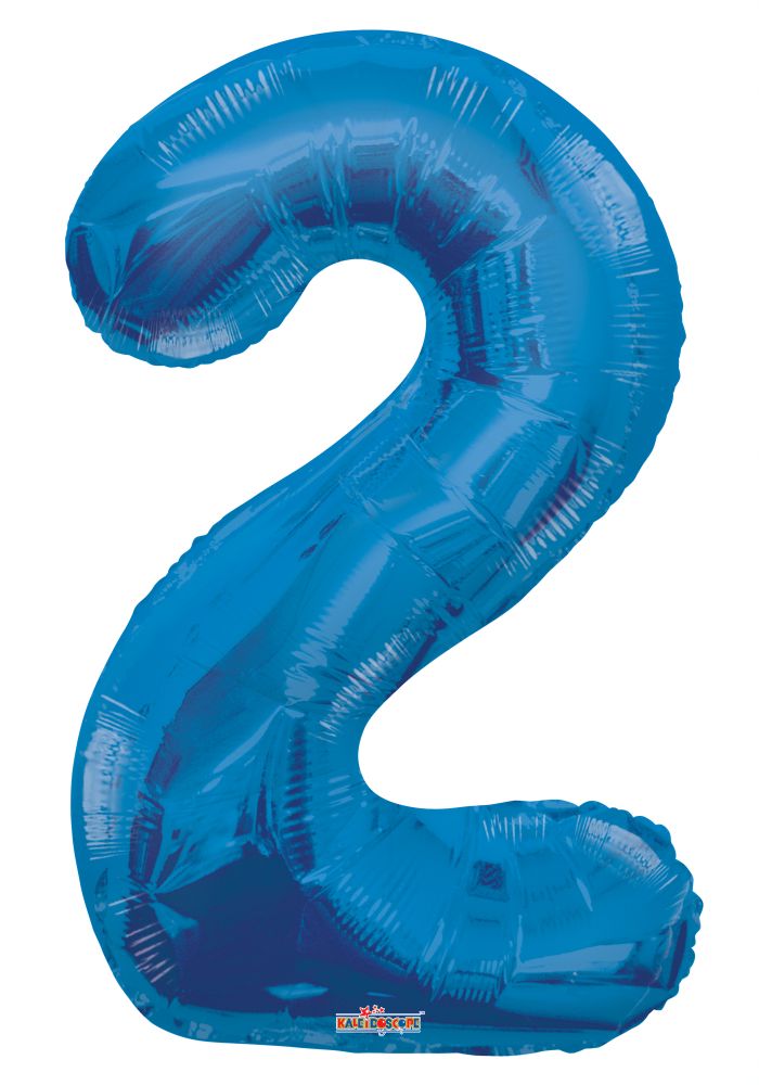 34" Royal Blue Number 2 Balloon