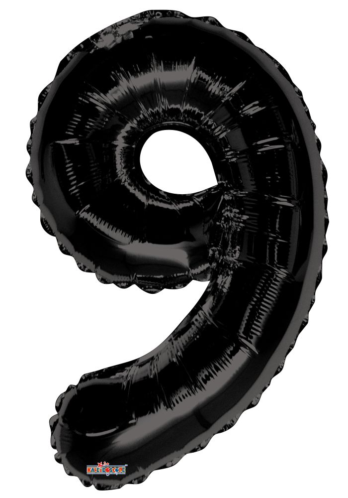 34" Black Number 9 Balloon