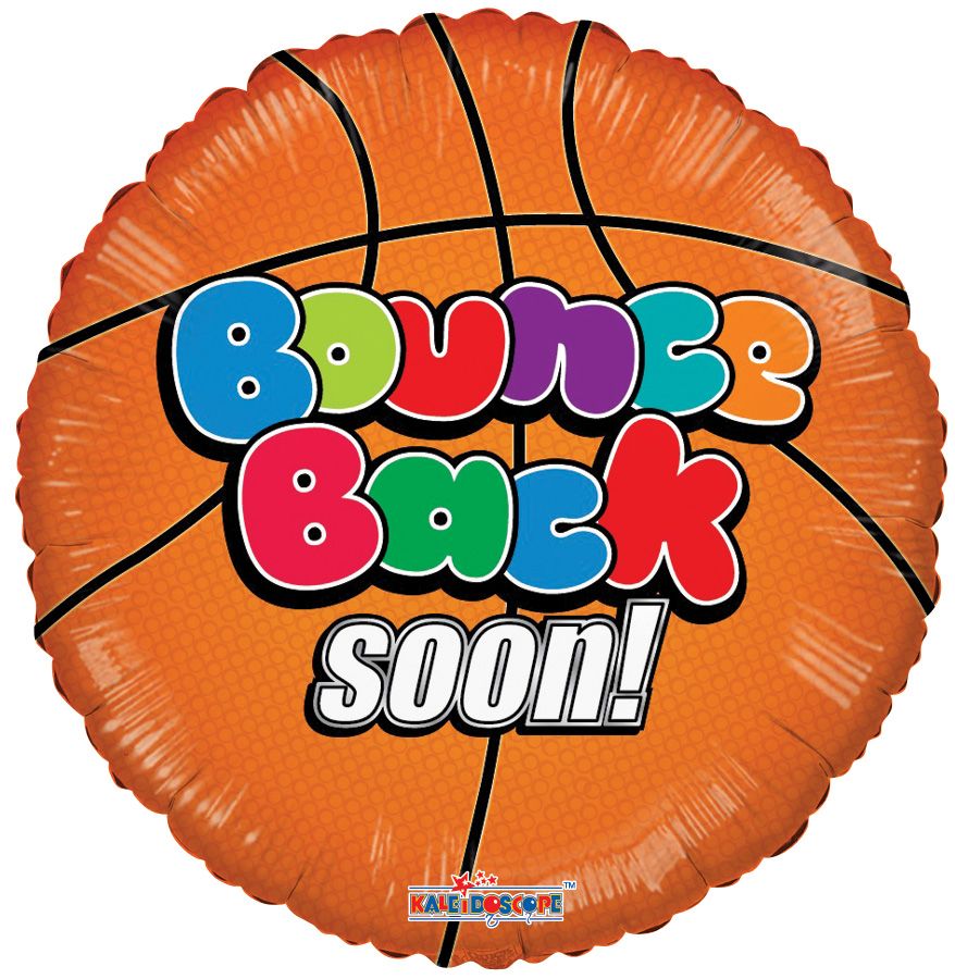 09" Bounce Back Soon! Balloon (Inflated with Cup and Stick)