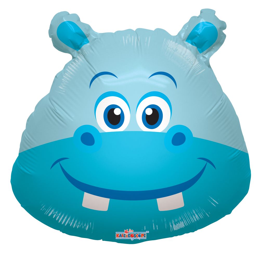Mini Shape Hippo Head Balloon (Inflated with Cup and Stick)