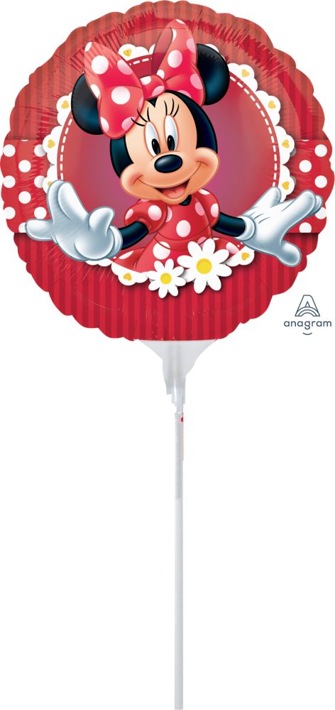 09" Mad about Minnie Balloon (Inflated with Cup and Stick)