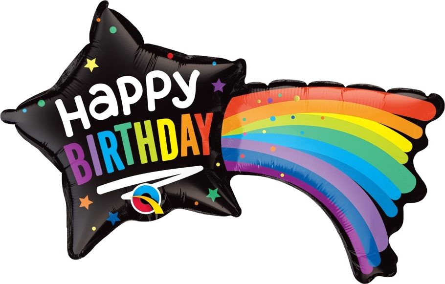 14" Birthday Shooting Star Balloon (Inflated with Cup and Stick)