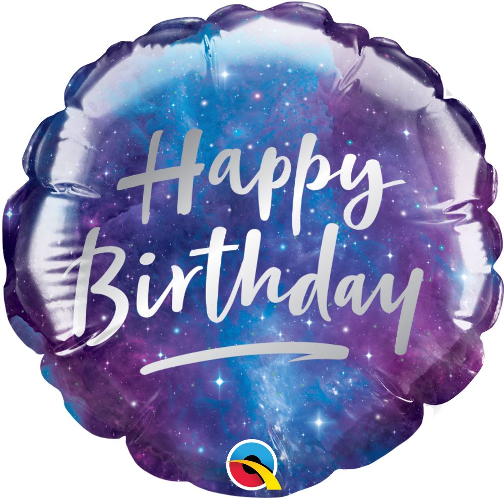 04" Birthday Galaxy Balloon (Inflated with Cup and Stick)