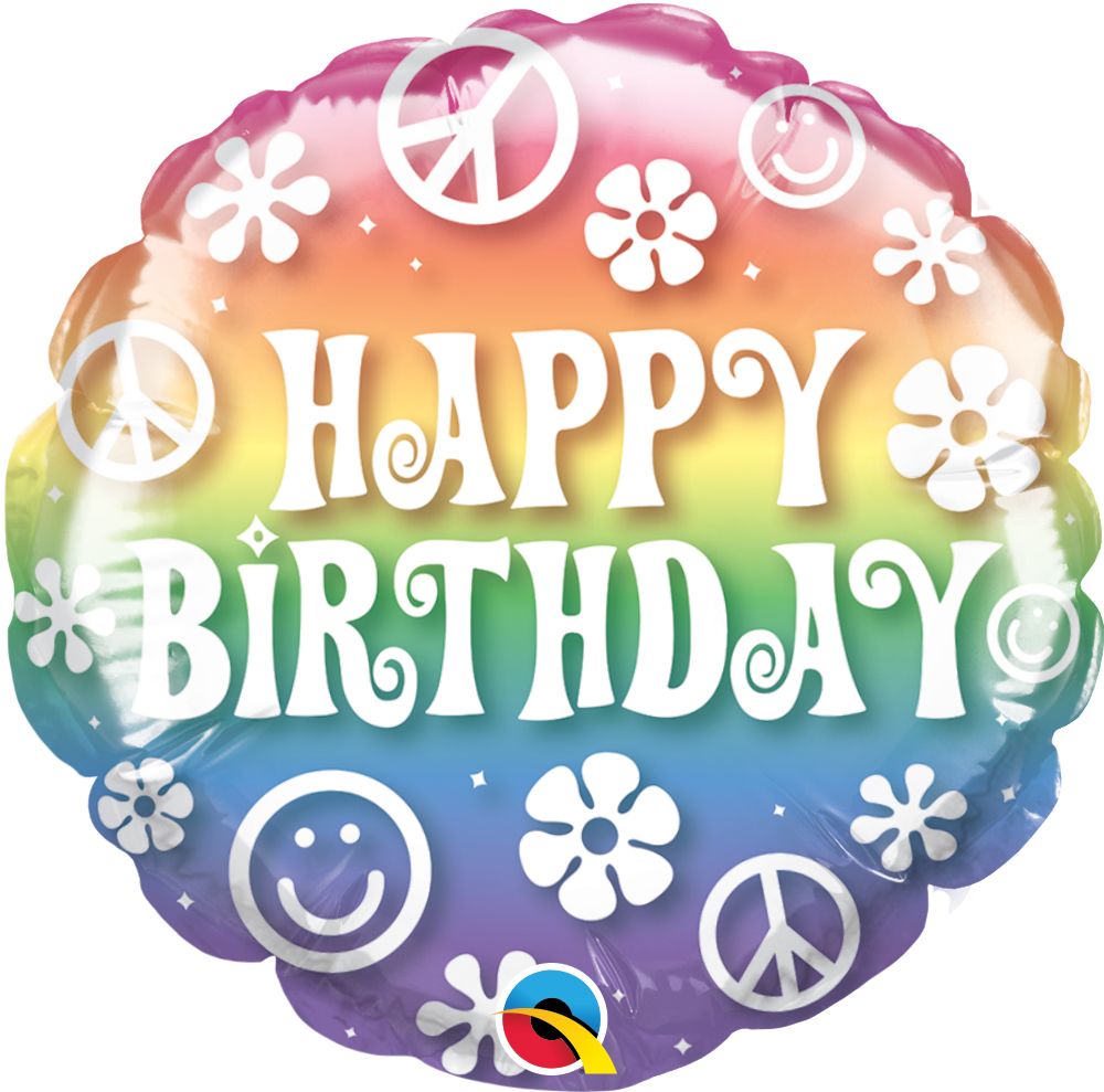 04" Birthday 60's Retro Balloon (Inflated with Cup and Stick)