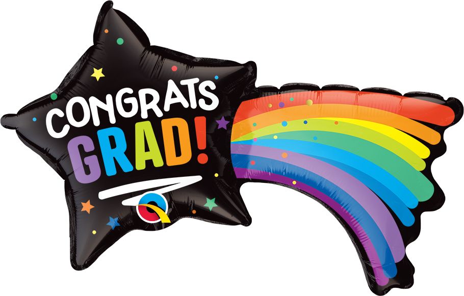 Mini Shape Congrats Grad Shooting Star Balloon (Inflated with Cup and Stick)
