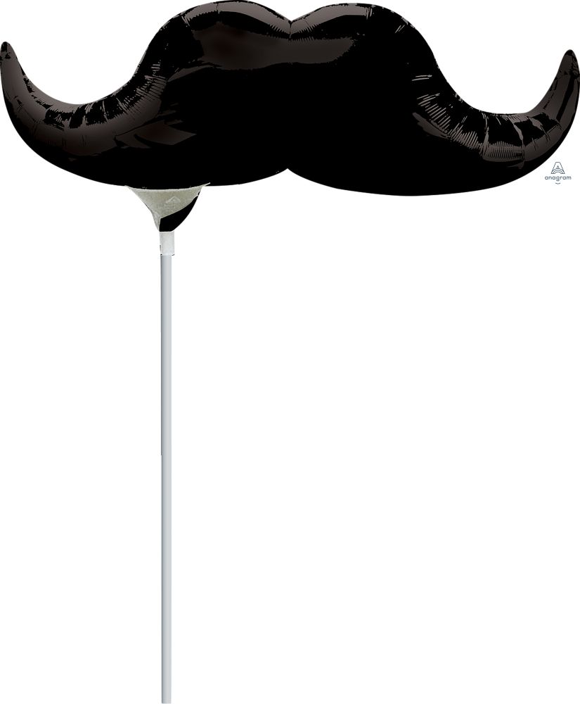 Mini Shape Mustache Balloon (Inflated with Cup and Stick)
