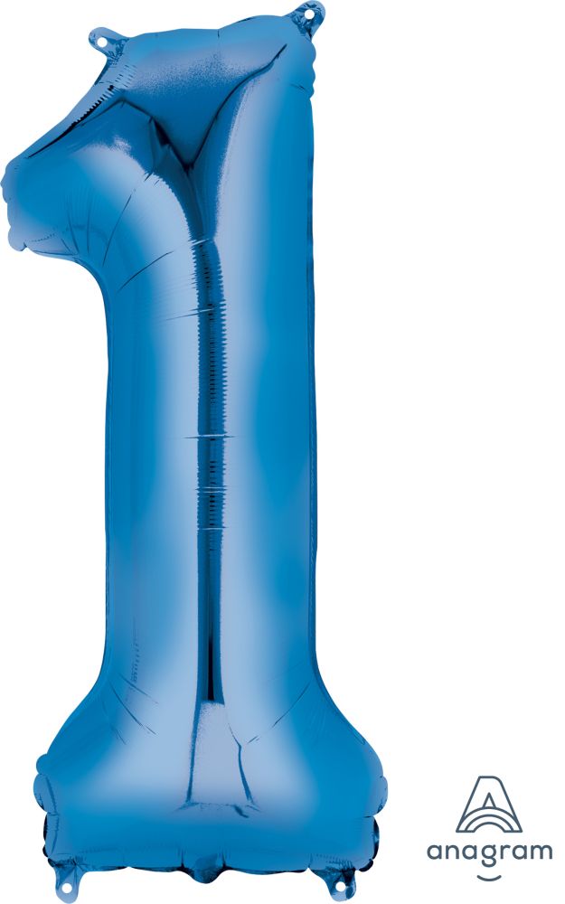 34" Blue Number 1 Balloon