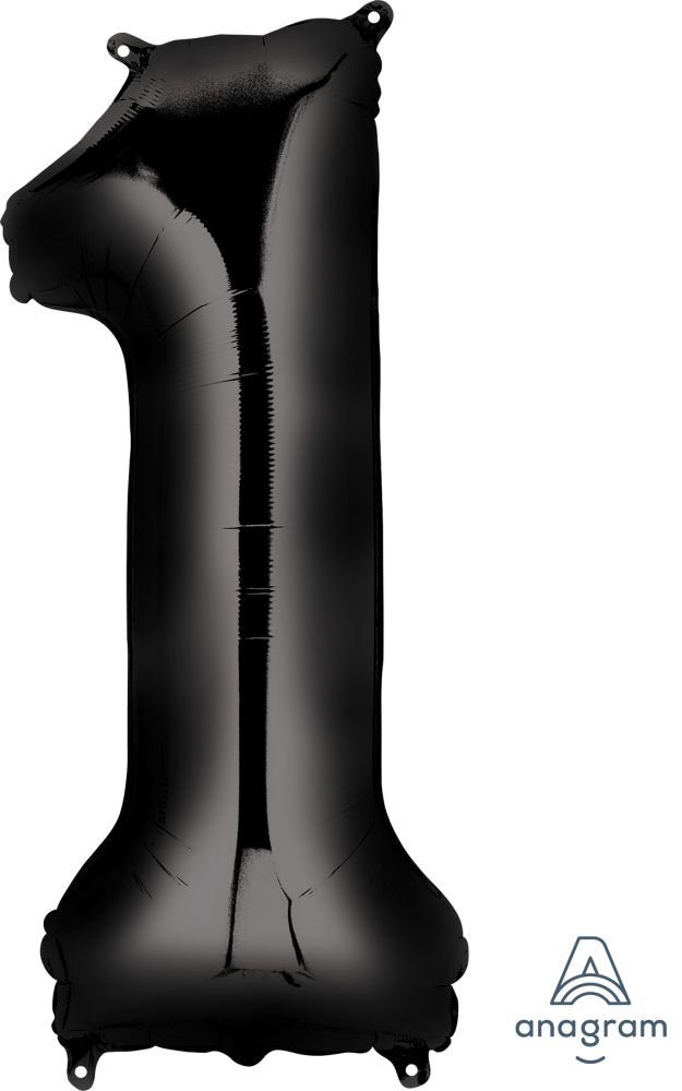 34" Black Number 1 Balloon