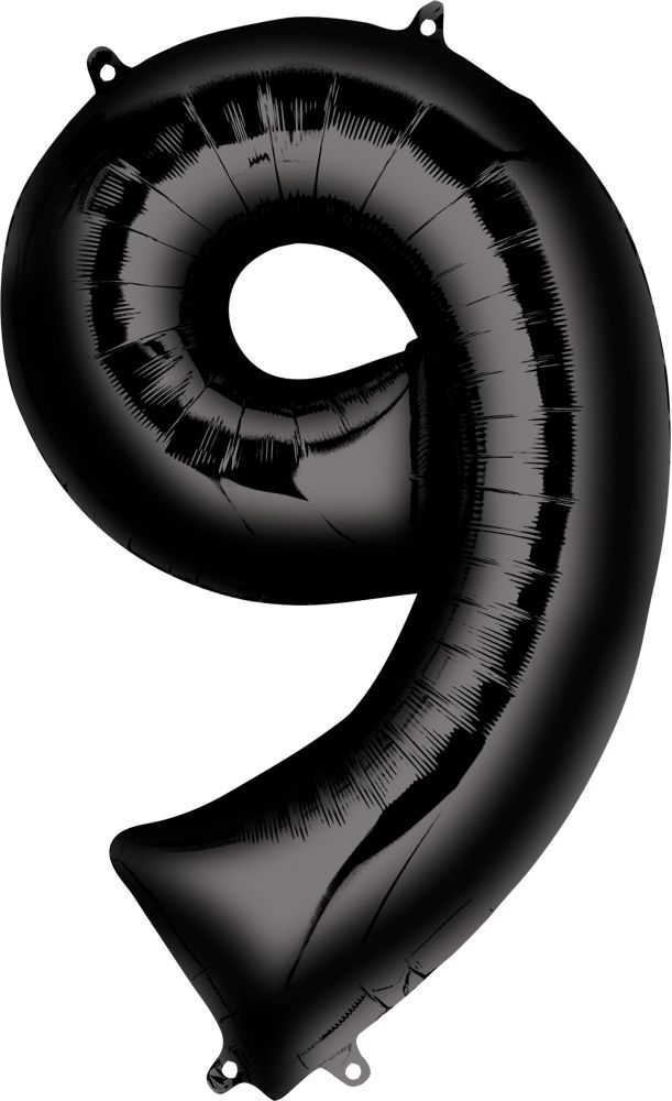 34" Black Number 9 Balloon