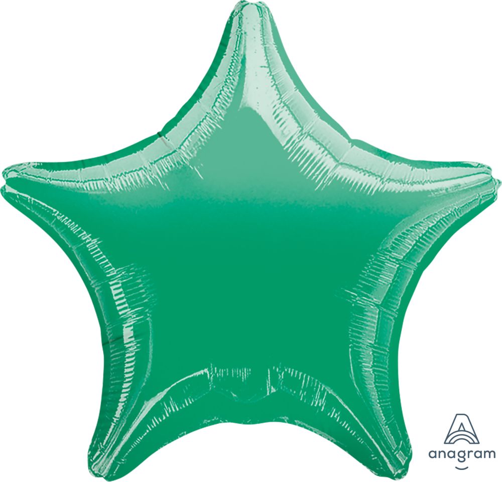 18" Metallic Green Star Balloon