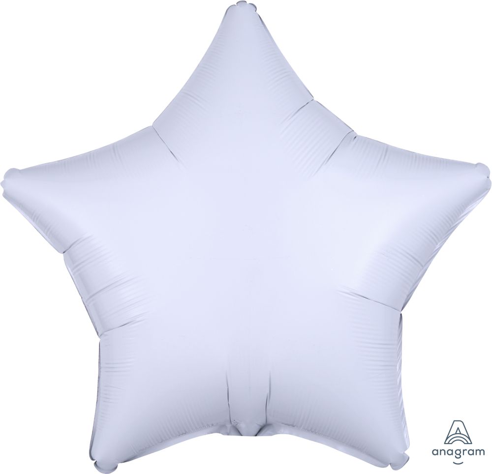 18" Metallic White Star Balloon