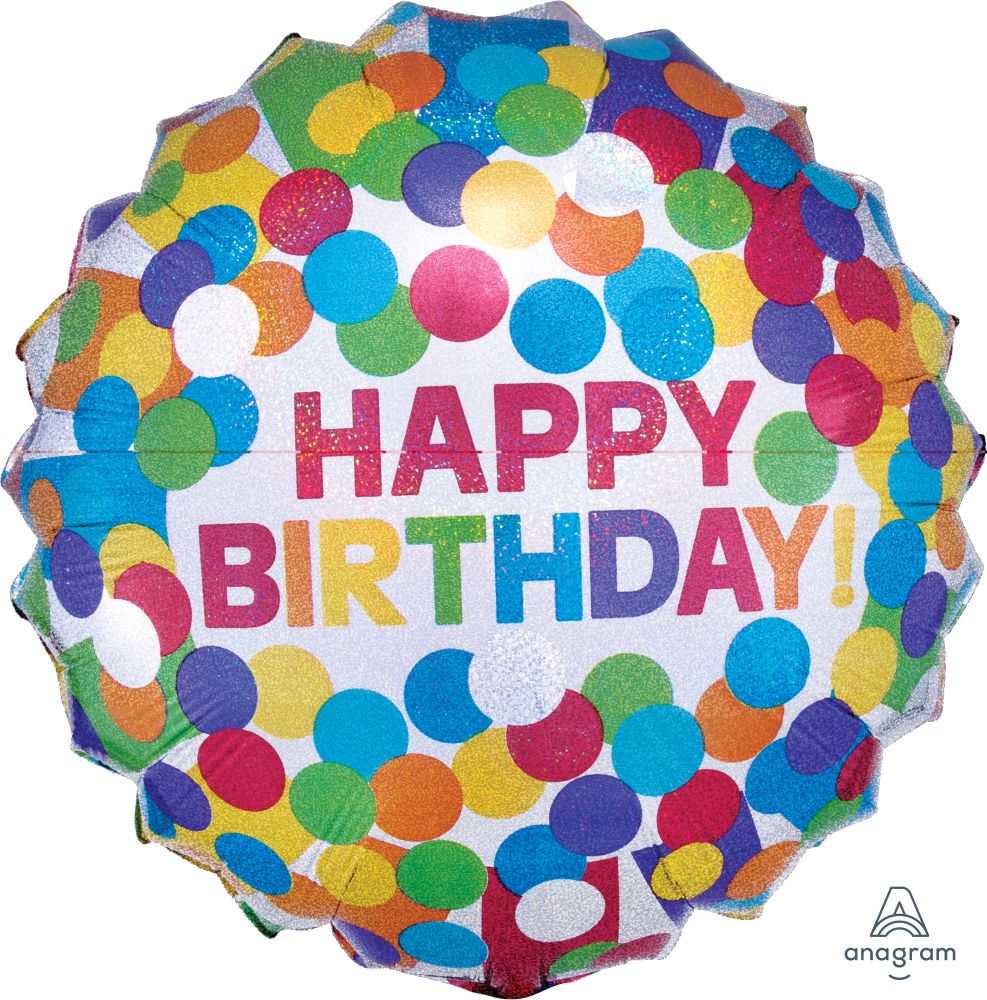 Jumbo Holographic Primary Rainbow Birthday Balloon