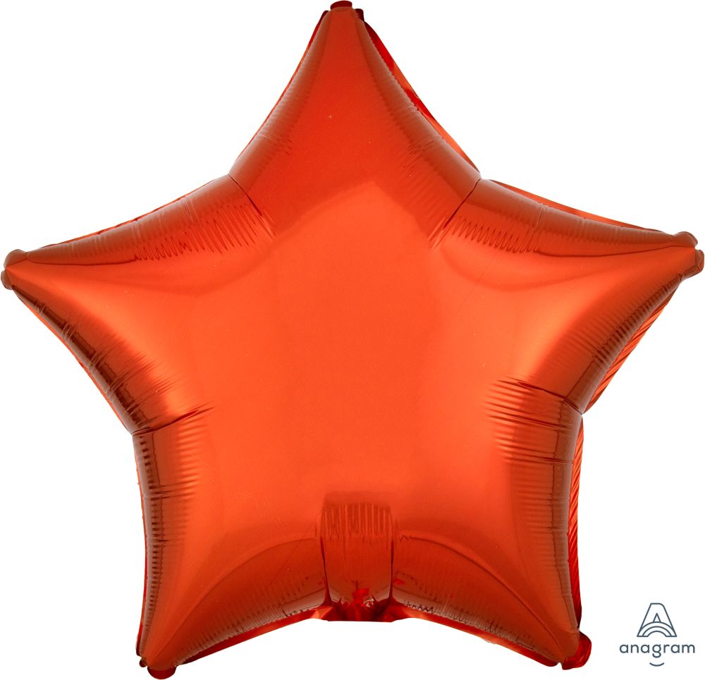 18" Metallic Orange Star (non-packaged) Balloon