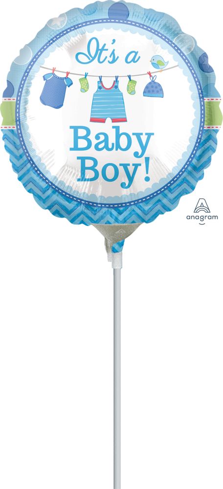 04" Shower With Love Boy Balloon (Inflated with Cup and Stick)
