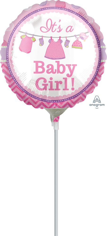 04" Shower With Love Girl Balloon (Inflated with Cup and Stick)