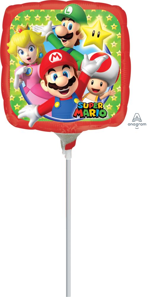 09" Mario Bros. Balloon (Inflated with Cup and Stick)