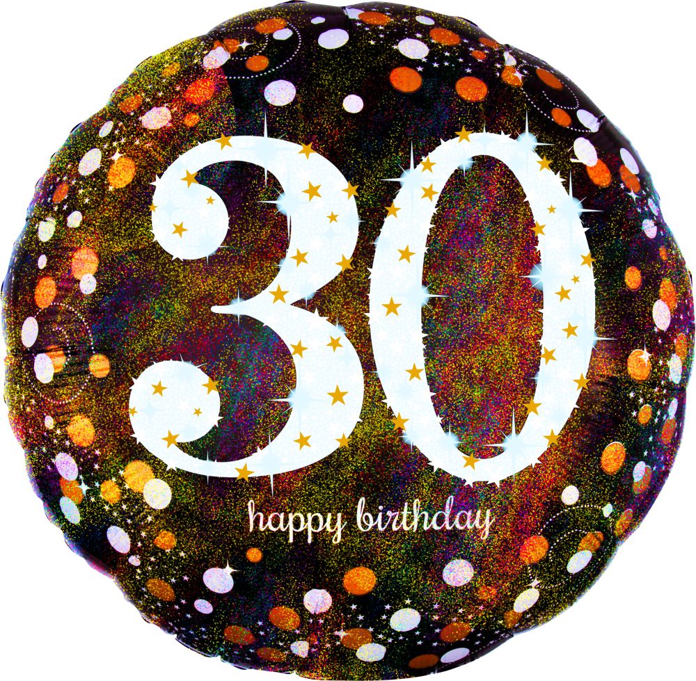 Jumbo Holographic Sparkling Birthday 30 Balloon