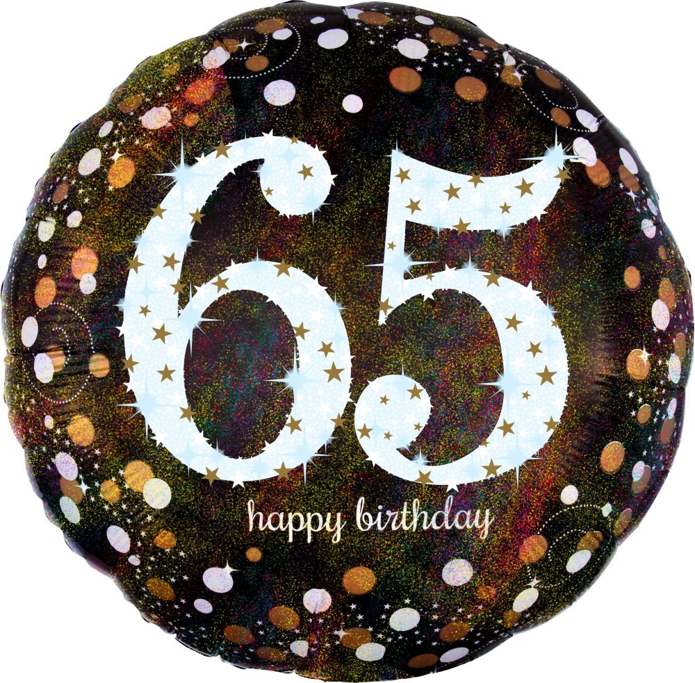 Jumbo Holographic Sparkling Birthday 65 Balloon