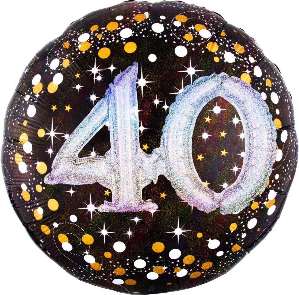 Multi-Balloon Holographic Sparkling Birthday 40