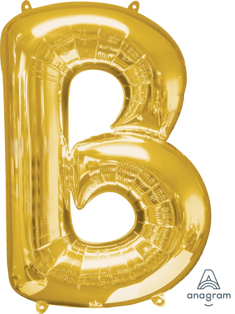 34" Gold Letter B Balloon