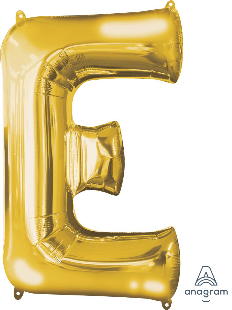 34" Gold Letter E Balloon