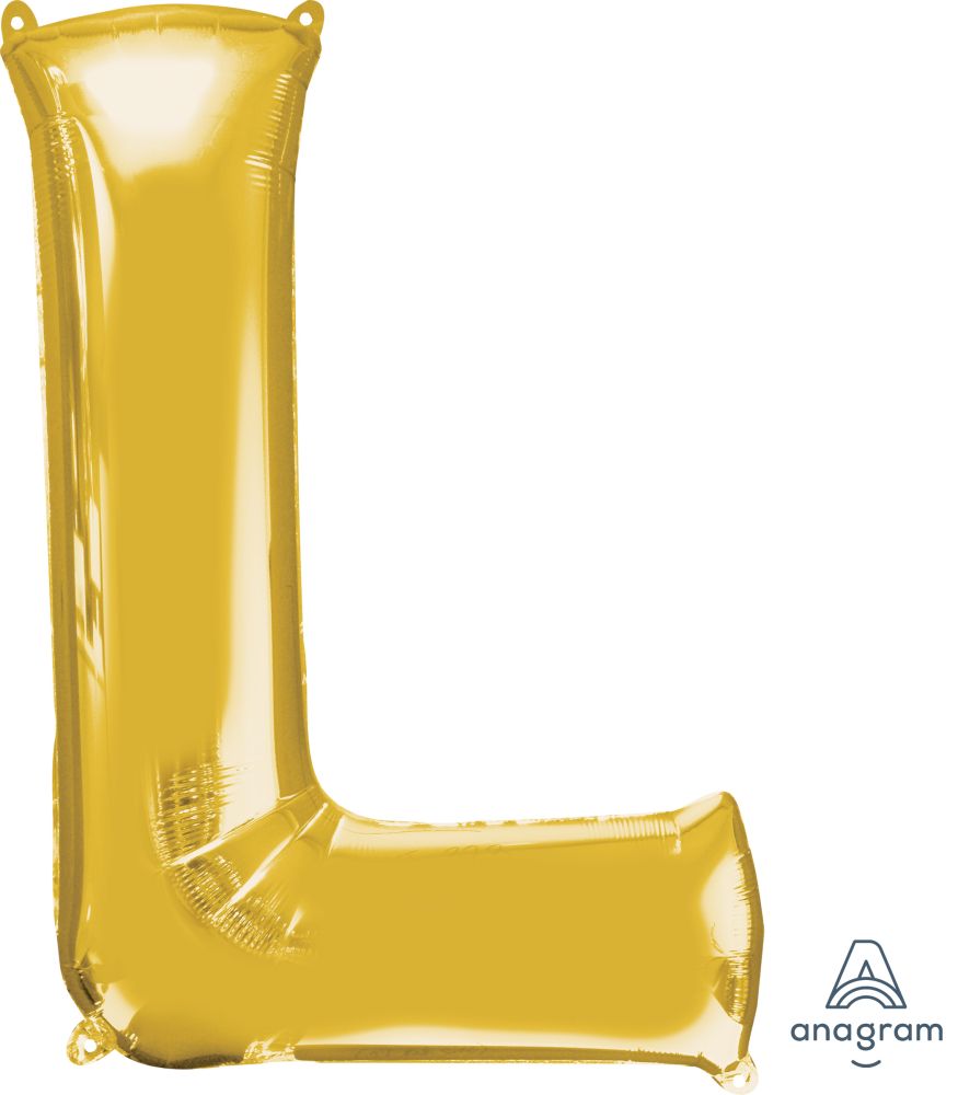34" Gold Letter L Balloon
