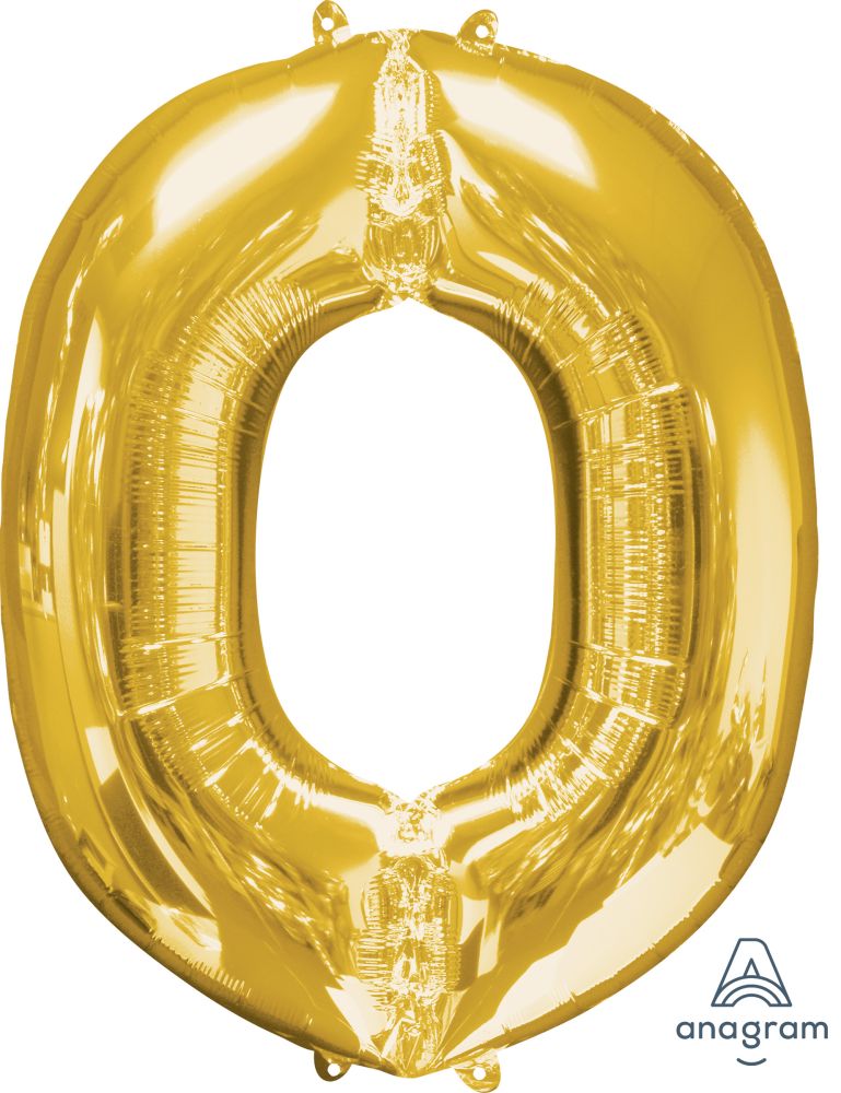 34" Gold Letter O Balloon