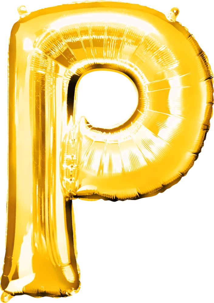 34" Gold Letter P Balloon