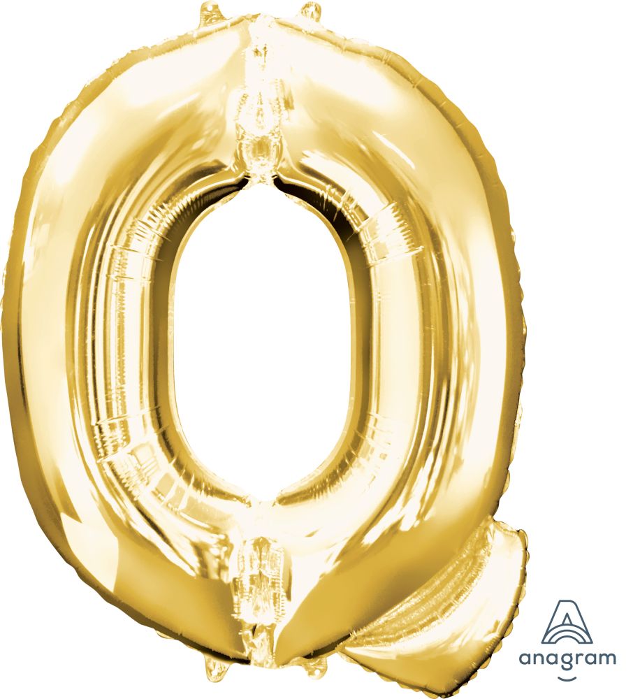 34" Gold Letter Q Balloon