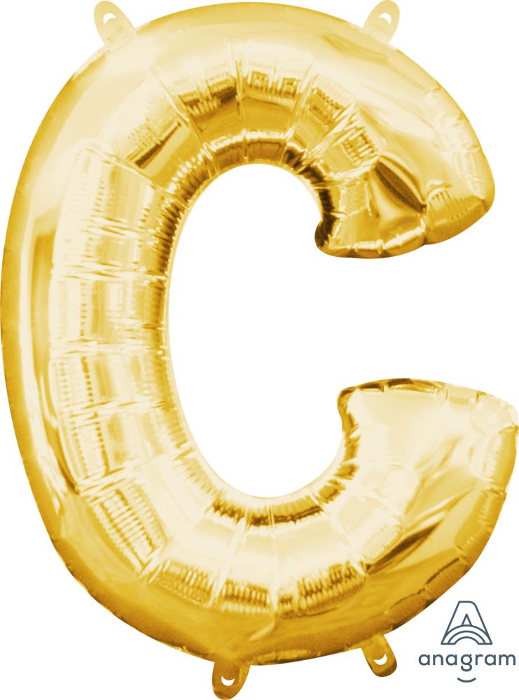 16" Gold Letter C Balloon