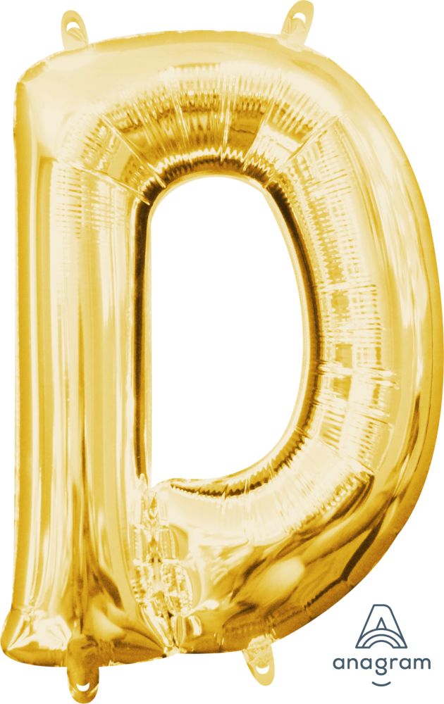 16" Gold Letter D Balloon