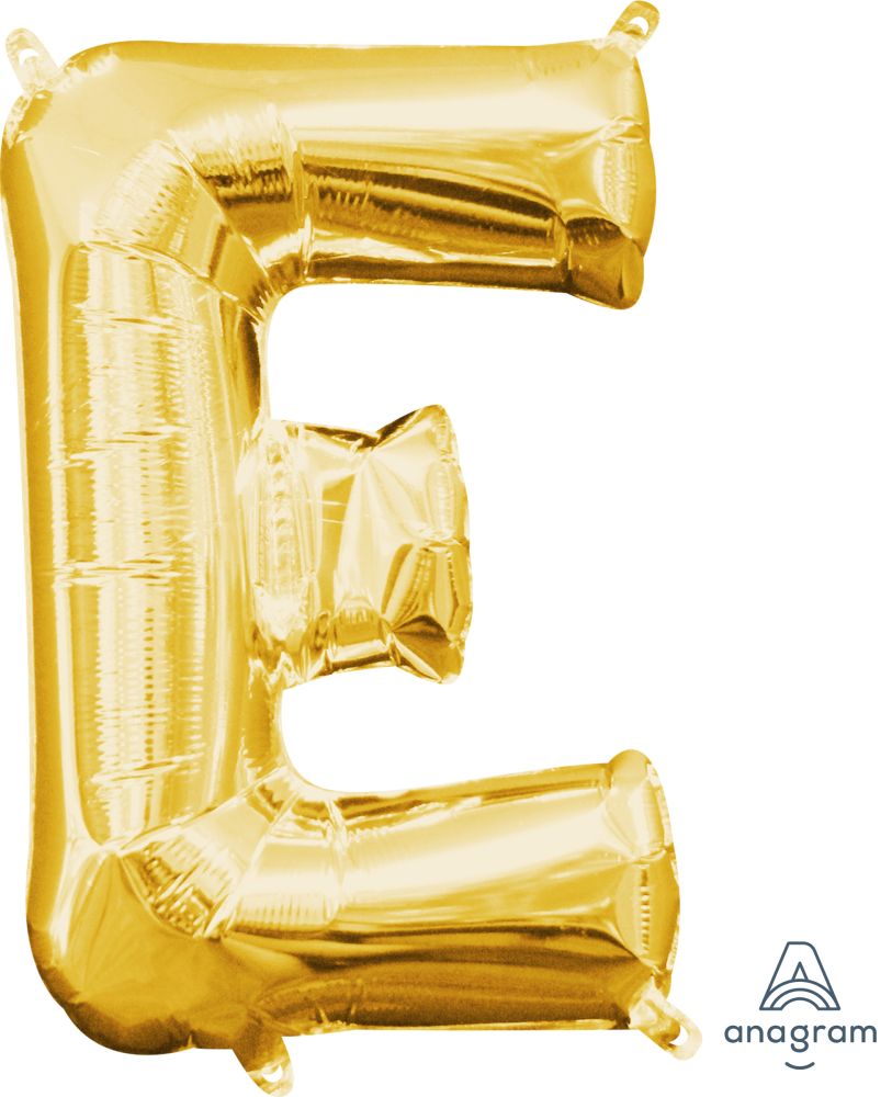 16" Gold Letter E Balloon