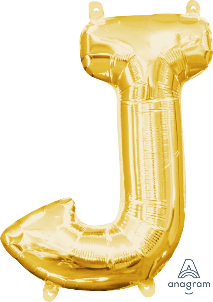 16" Gold Letter J Balloon