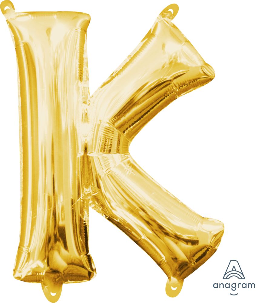 16" Gold Letter K Balloon