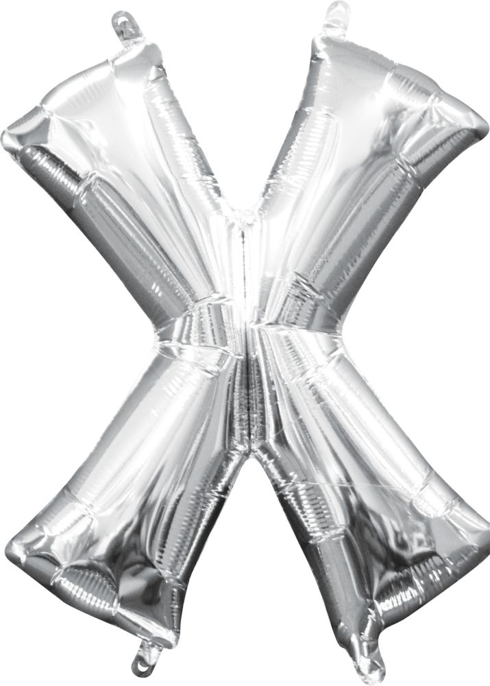 16" Silver Letter X Balloon