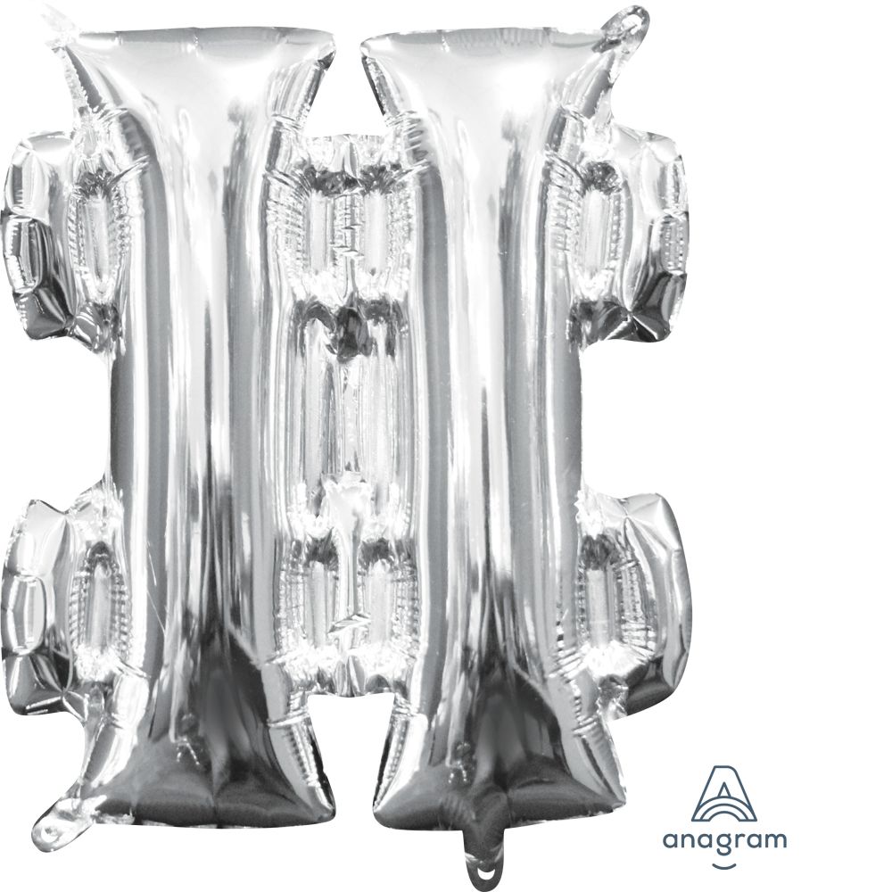 16" Silver Symbol # Hash Balloon