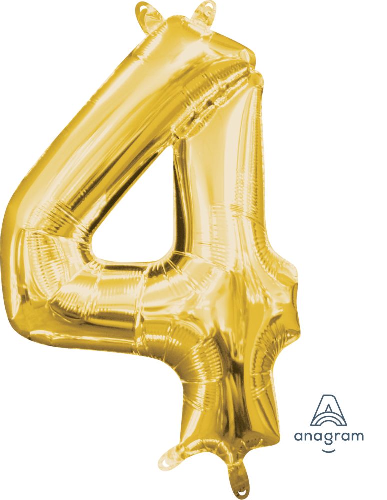16" Gold Number 4 Balloon