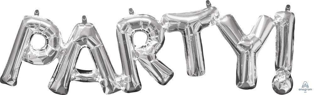 Phrase PARTY Silver Balloon