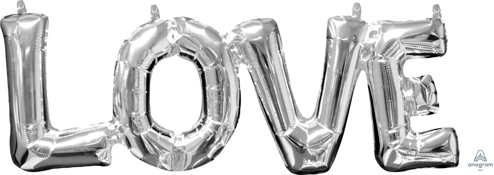 Phrase LOVE Silver Balloon