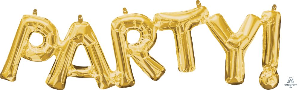 Phrase PARTY Gold Balloon
