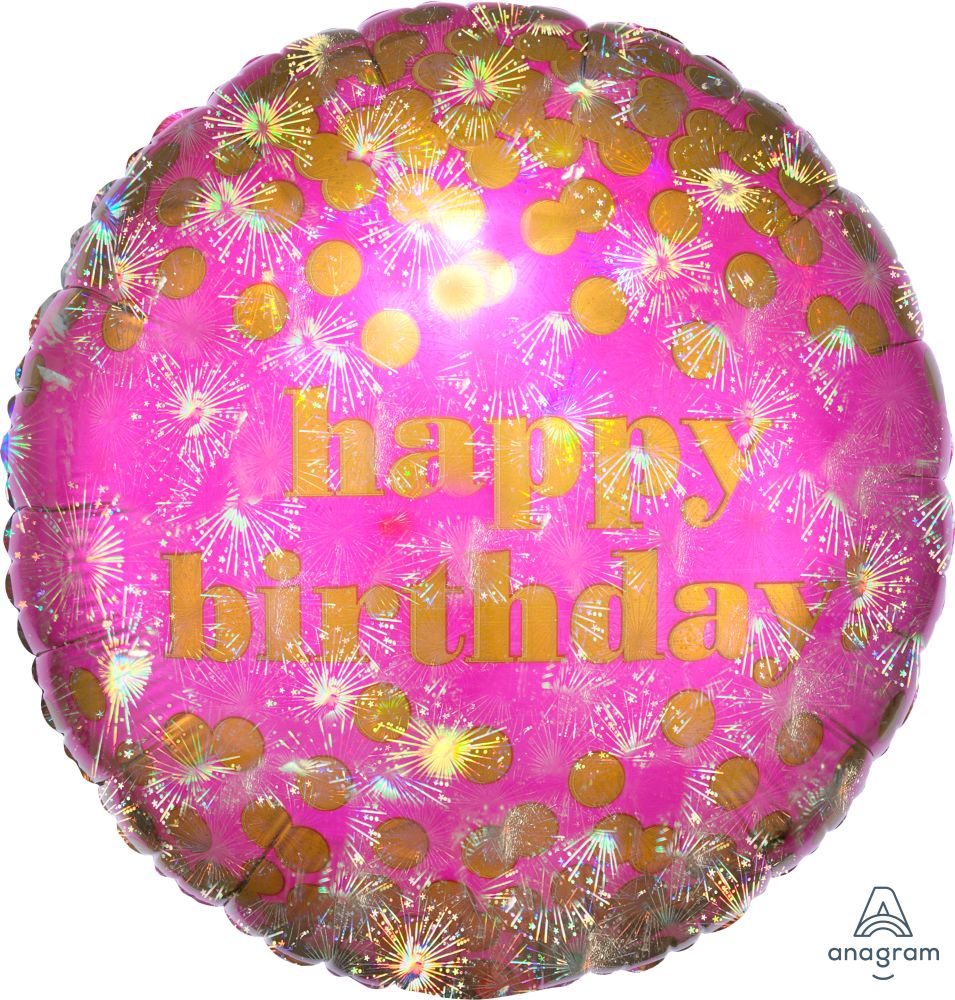 18" Holographic Happy Birthday Bursty Balloon