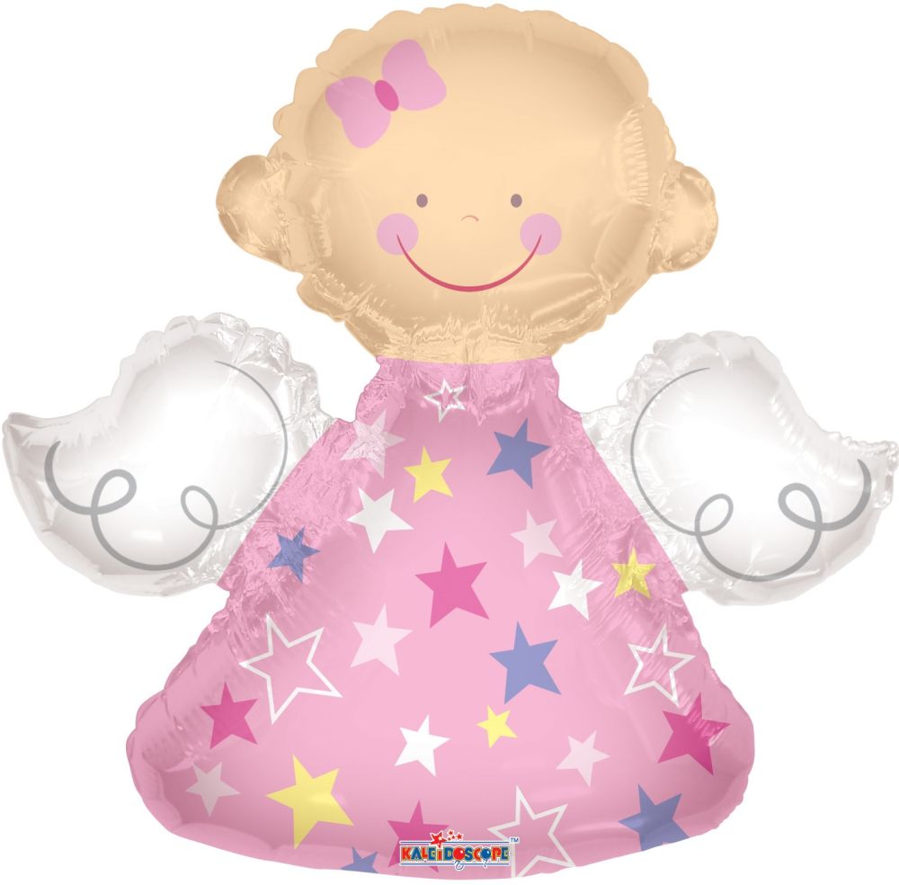 14" Angel Girl Balloon (Inflated with Cup and Stick)