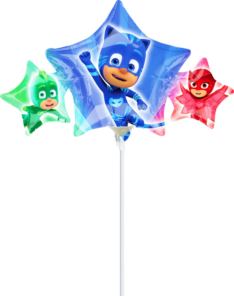 Mini Shape PJ Masks Balloon (Inflated with Cup and Stick)