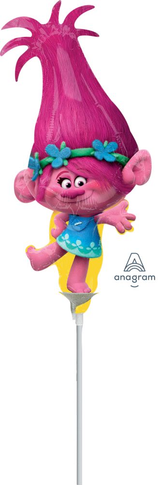 Mini Shape Trolls Balloon (Inflated with Cup and Stick)
